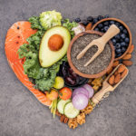 Alimentos saudáveis em forma de coração